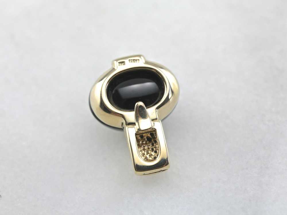 Sleek Vintage Black Onyx Pendant - image 4