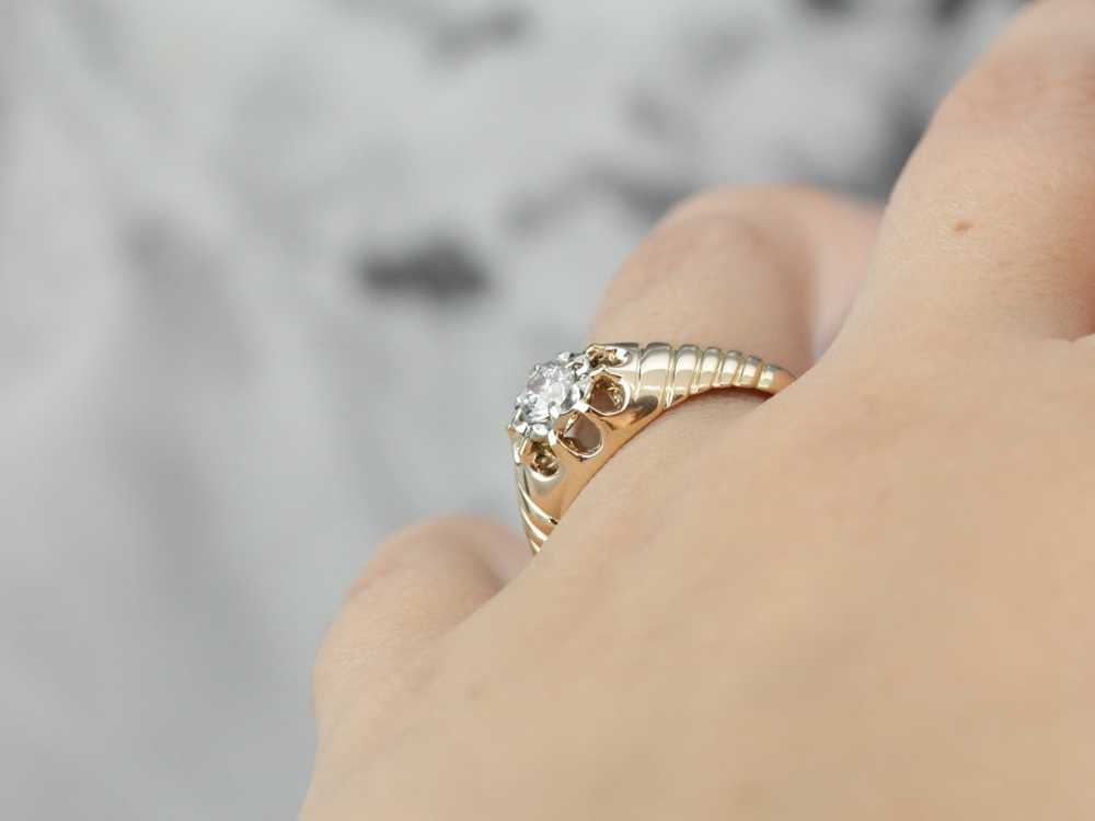 Belcher Set Diamond Solitaire Engagement Ring - image 5
