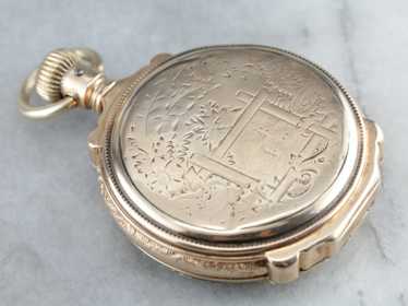 Antique Elgin Pastoral Gold Pocket Watch - image 1