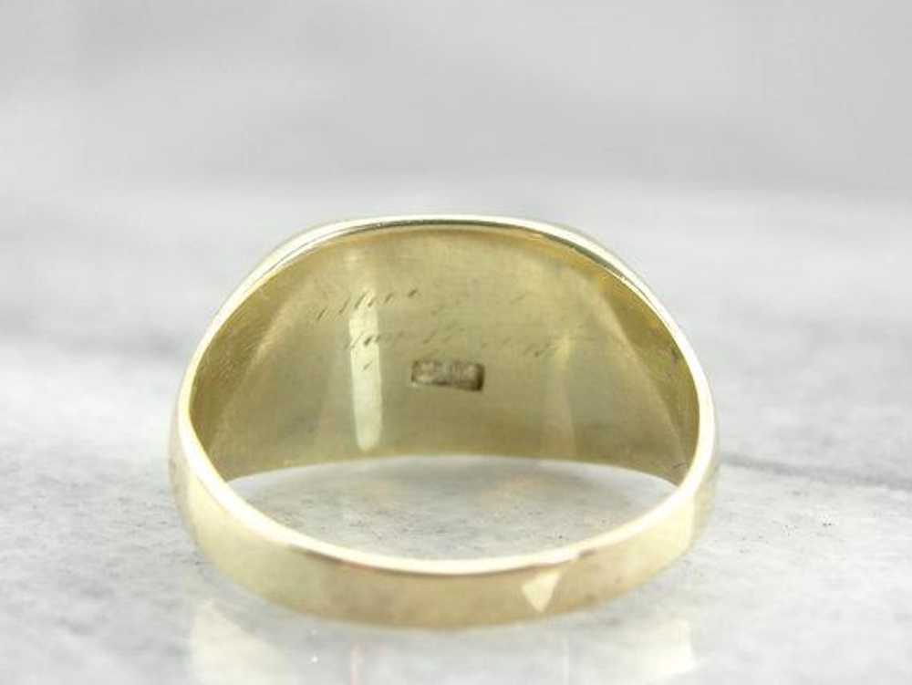Low Profile 1918 EraGreen Gold Signet Ring - image 3