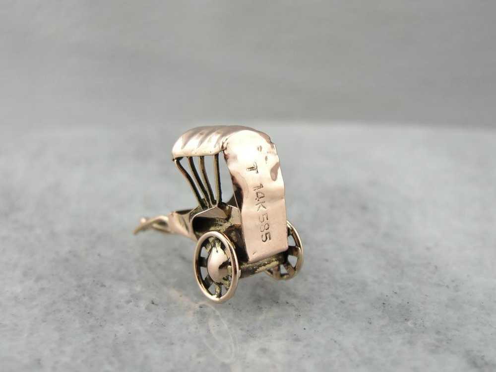Rickshaw Rose: Gold Buggy Charm or Pendant - image 3