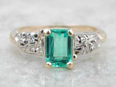 Colombian Emerald and Retro Era Ring for Engageme… - image 1