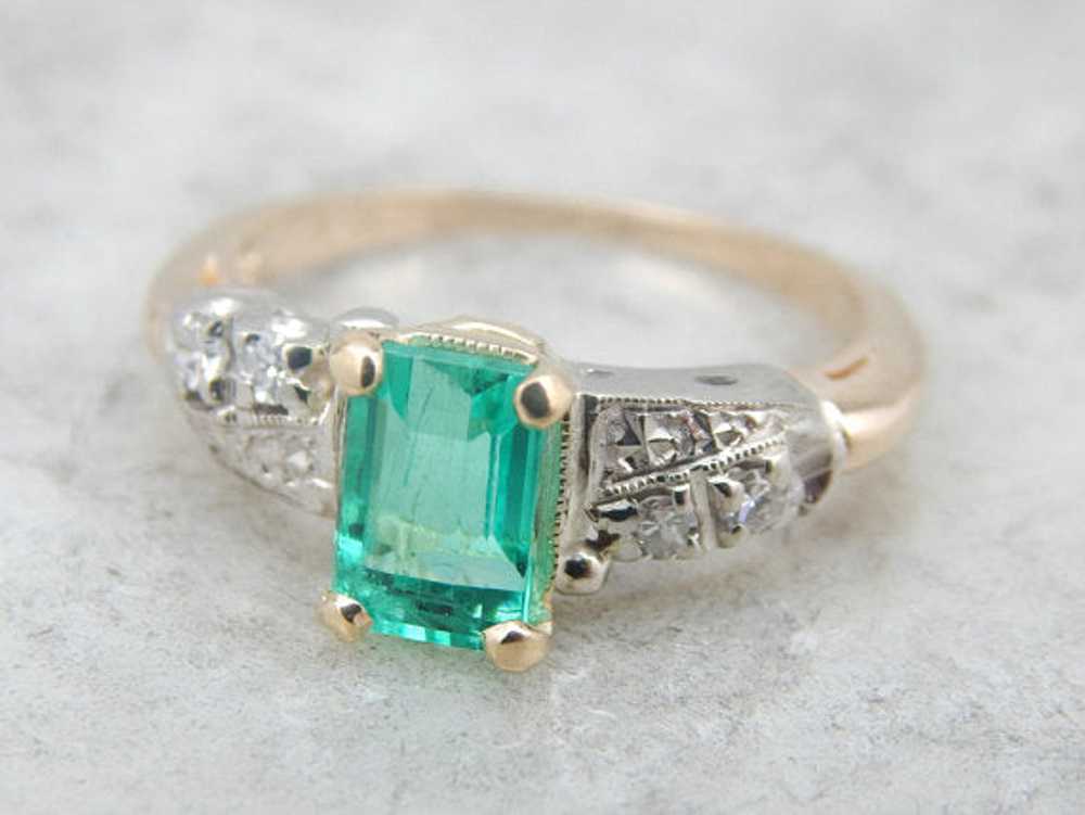 Colombian Emerald and Retro Era Ring for Engageme… - image 2