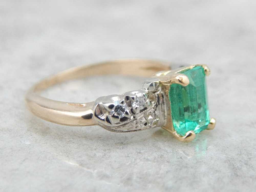 Colombian Emerald and Retro Era Ring for Engageme… - image 3