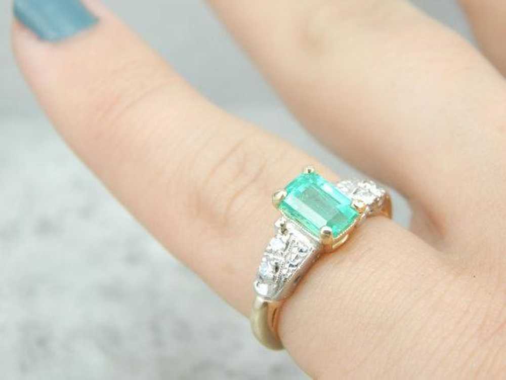 Colombian Emerald and Retro Era Ring for Engageme… - image 4