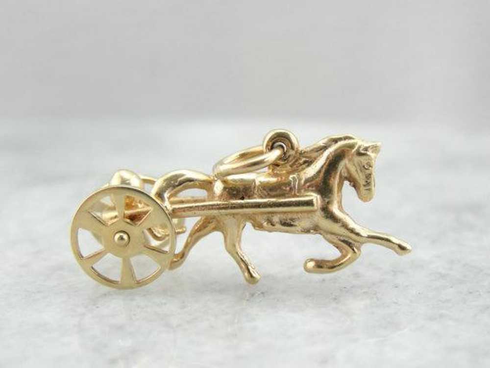 Surrey Horse Racer Gold Charm or Pendant - image 1