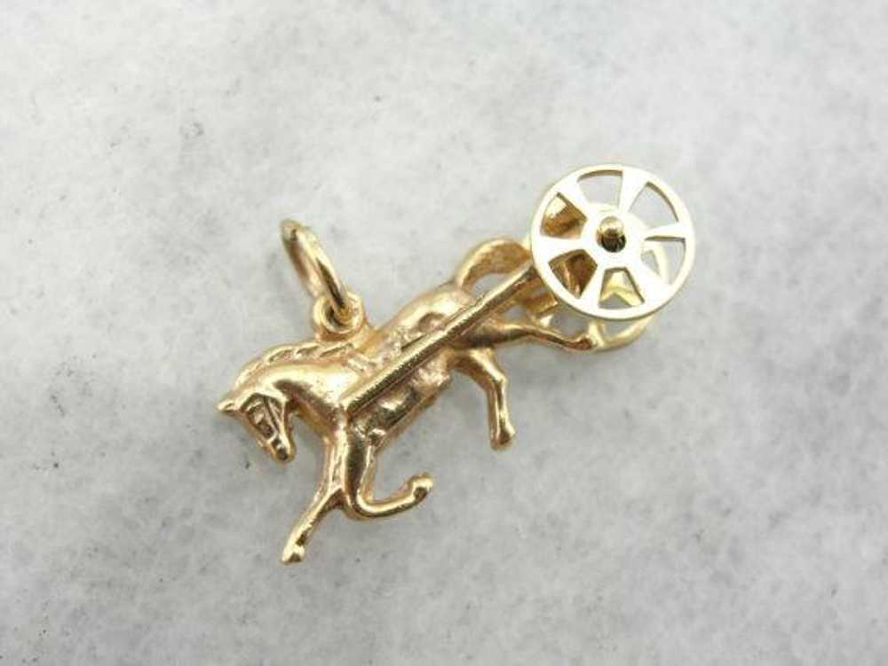 Surrey Horse Racer Gold Charm or Pendant - image 2