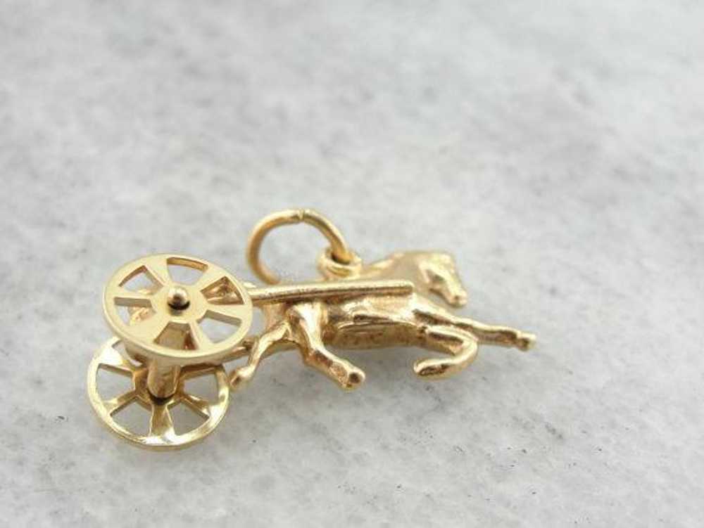 Surrey Horse Racer Gold Charm or Pendant - image 3