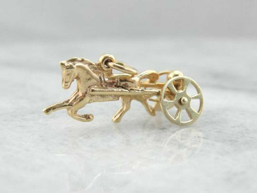 Surrey Horse Racer Gold Charm or Pendant - image 4