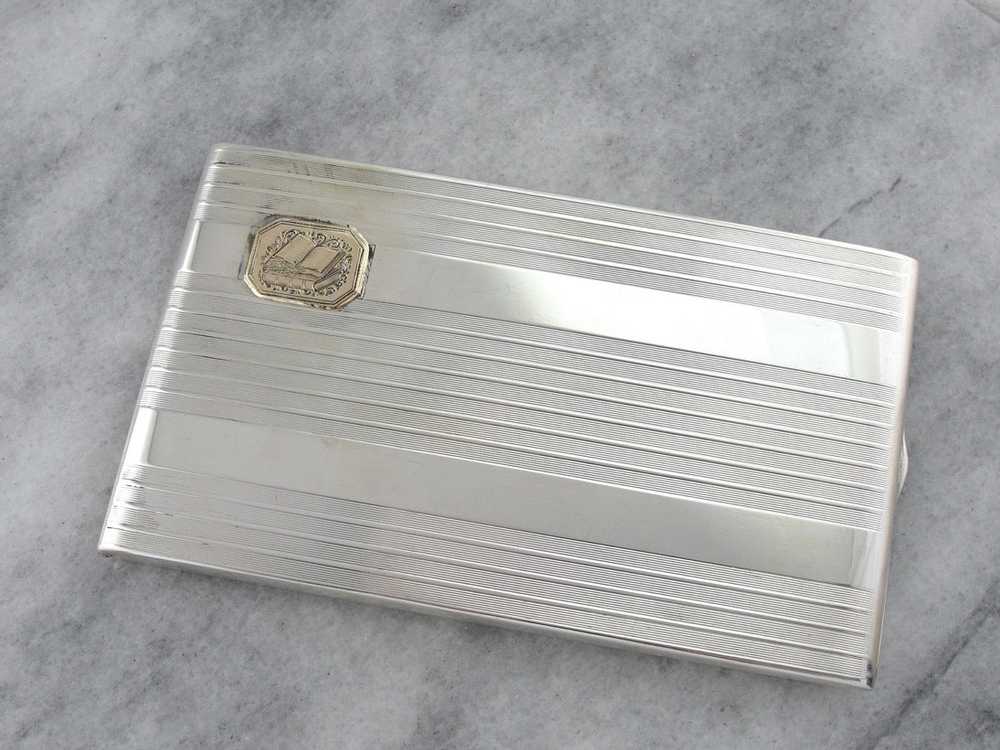 Vintage Sterling Silver and Gold Cigarette Case - image 1