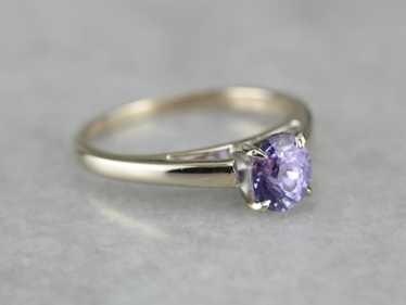 Lavender Sapphire Solitaire Ring - image 1
