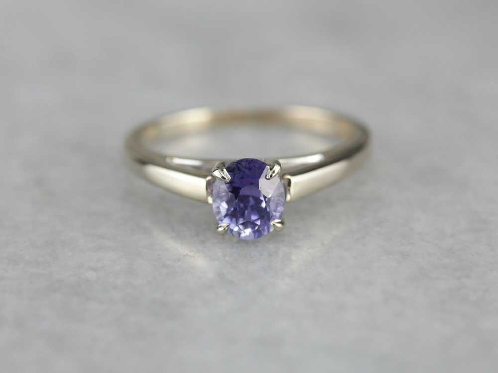 Lavender Sapphire Solitaire Ring - image 2