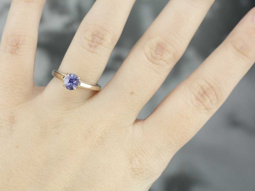 Lavender Sapphire Solitaire Ring - image 4
