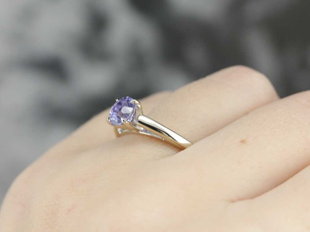 Lavender Sapphire Solitaire Ring - image 5
