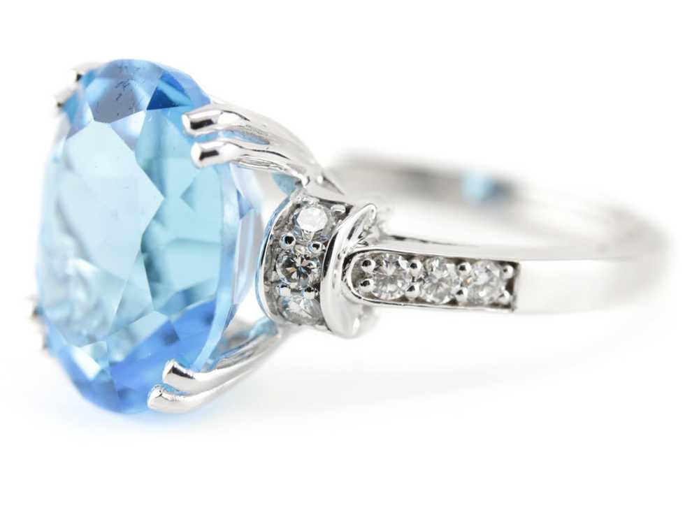 The Edie Blue Topaz Diamond Cocktail Ring - image 2