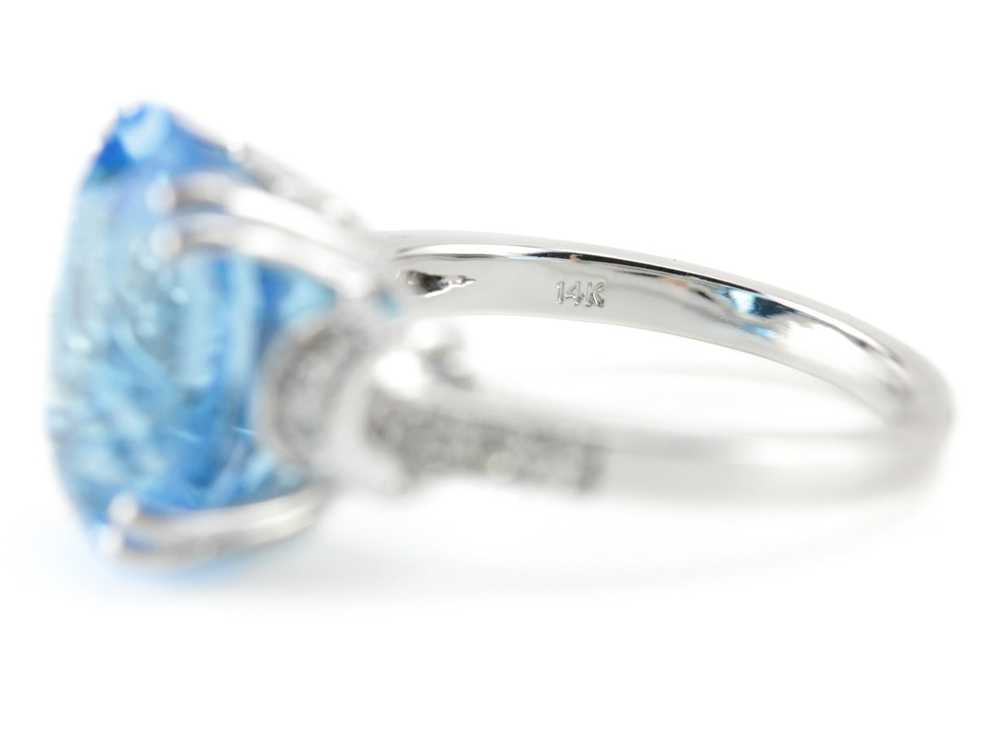 The Edie Blue Topaz Diamond Cocktail Ring - image 3