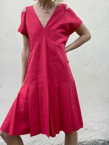 Vintage Chanel Boutique Red Silk Dress