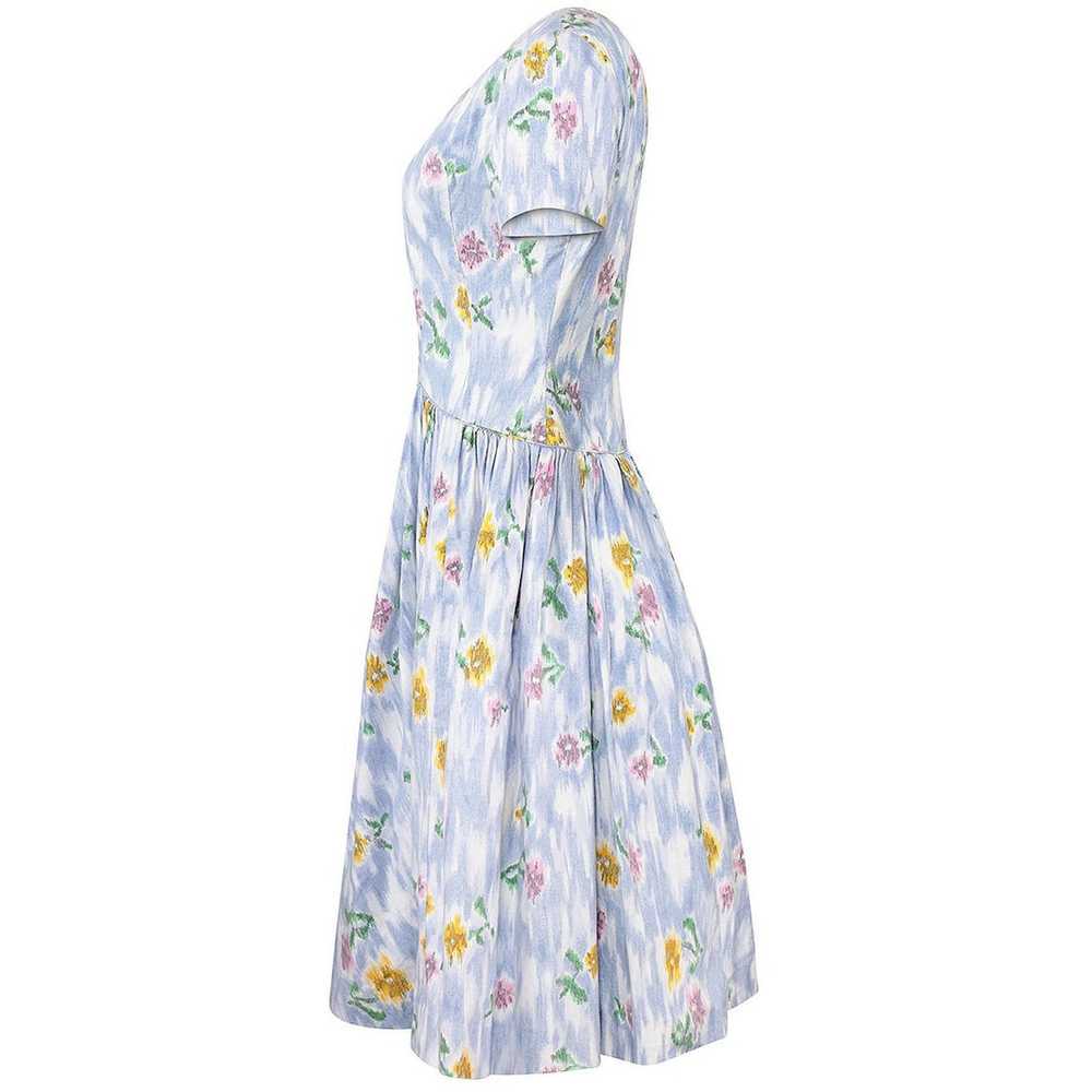 1950s Sambo Fashions Cotton Floral Print Dress Wi… - image 2
