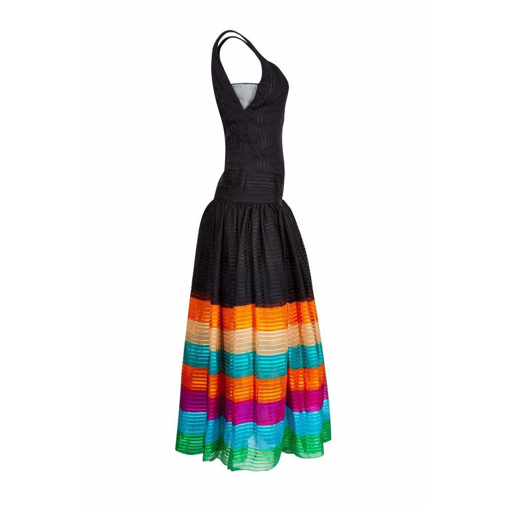 1970s Rainbow Silk Chiffon Tiered Haute Couture M… - image 2