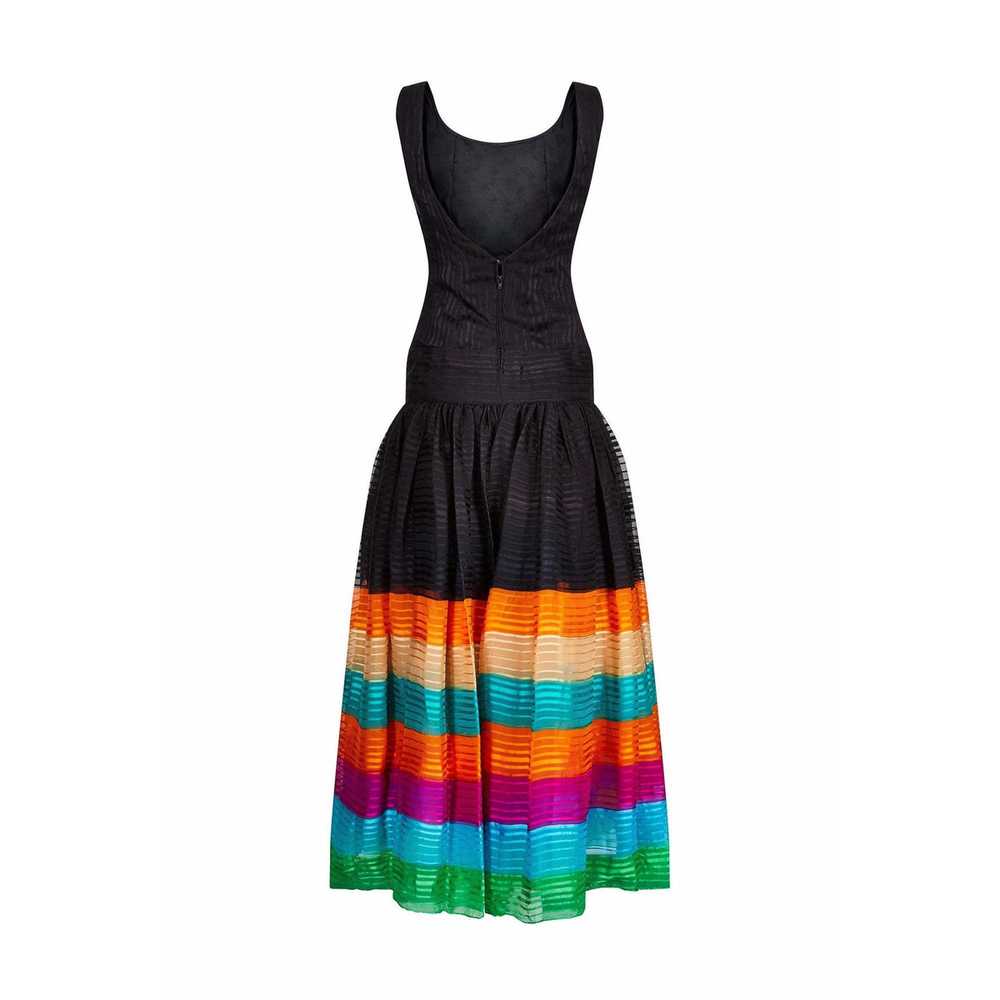 1970s Rainbow Silk Chiffon Tiered Haute Couture M… - image 3