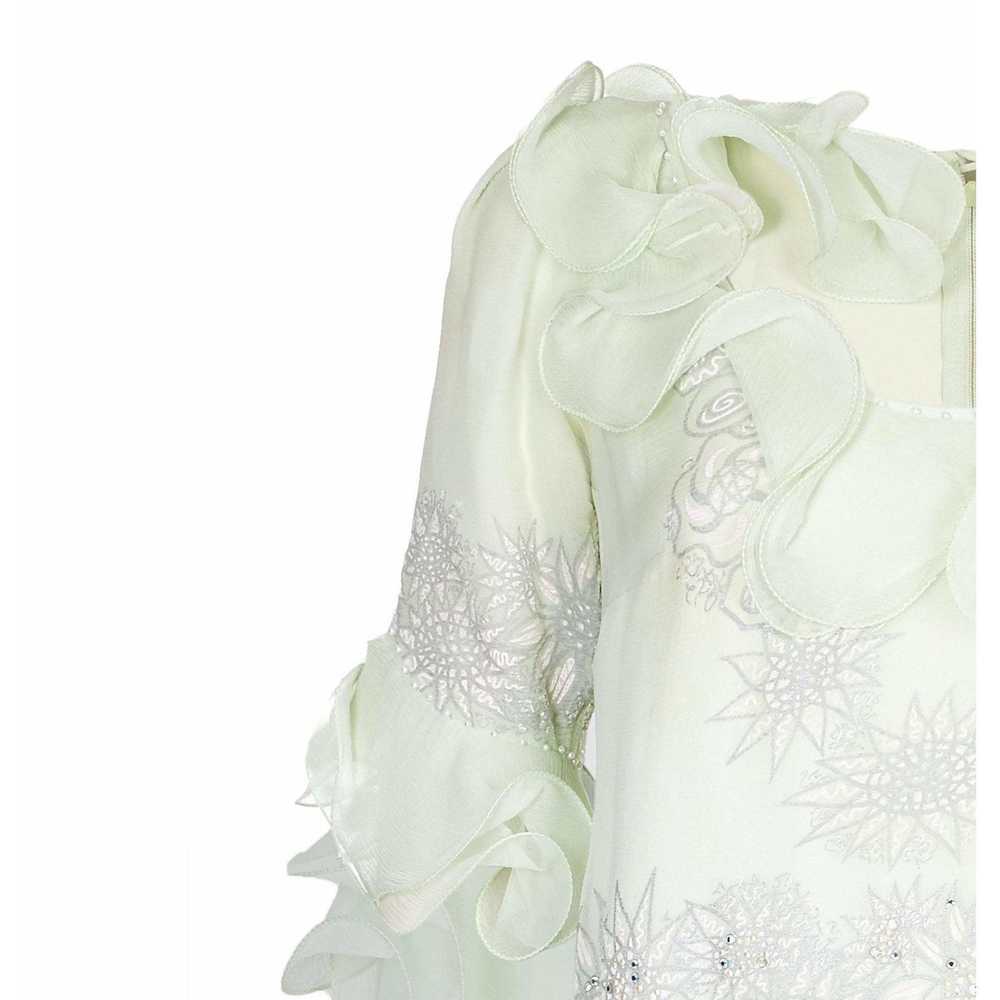 1980s Zandra Rhodes Pale Green Couture Silk Chiff… - image 5