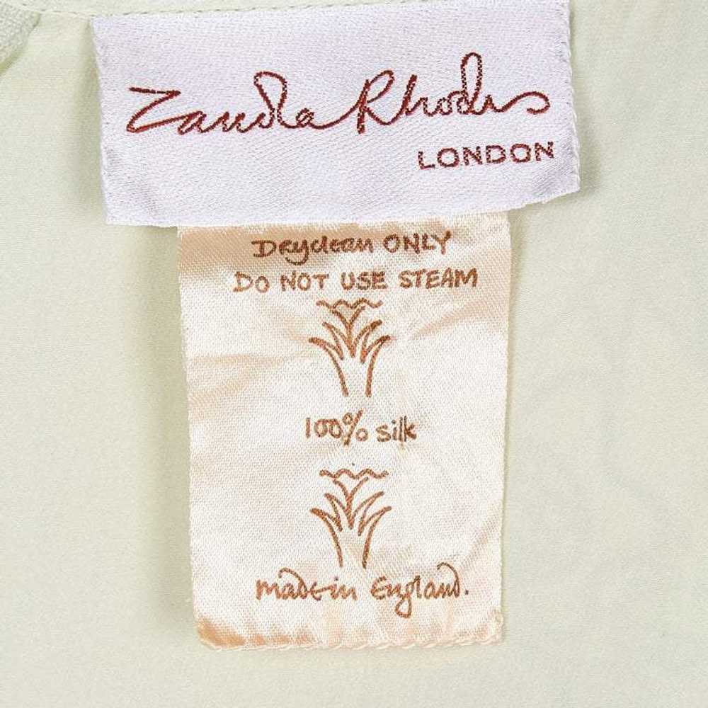 1980s Zandra Rhodes Pale Green Couture Silk Chiff… - image 6