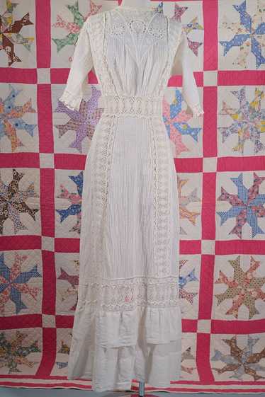 Gorgeous Antique White Lace Edwardian Dress, Day o