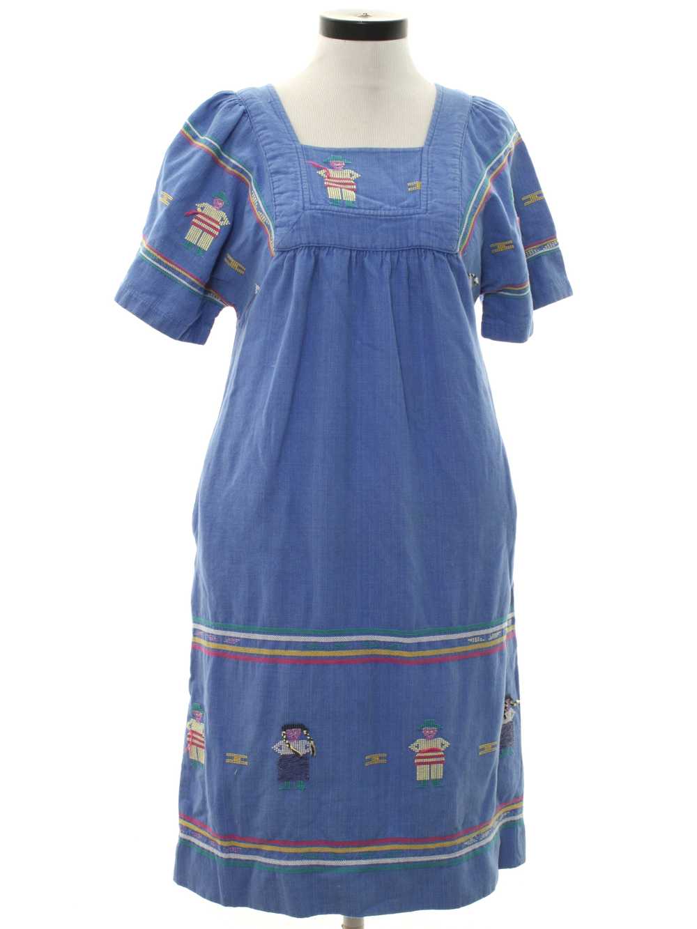 1970's Paulinas Guatemalan Style A-Line Dress - image 1