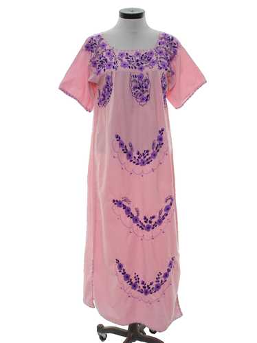 1970's Embroidered Huipil Inspired Dress - image 1