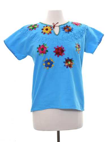 1970's Womens Embroidered Huipil Style Shirt - image 1