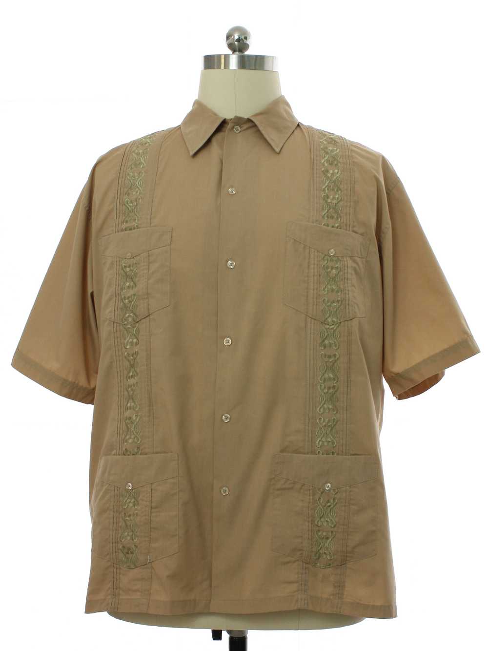 1990's Platoon Mens Guayabera Shirt - image 1