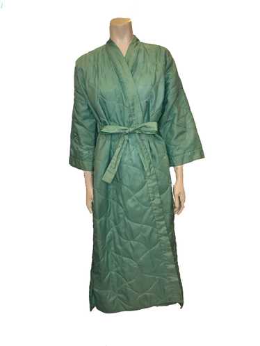 1960s Light Turquoise Quilted Robe - image 1