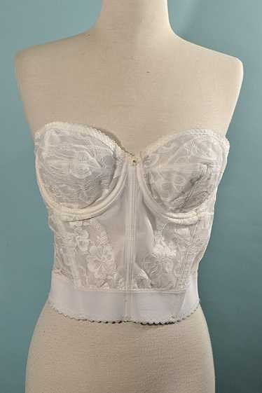 Vintage Strapless White Lace Corset by Goddess 38B