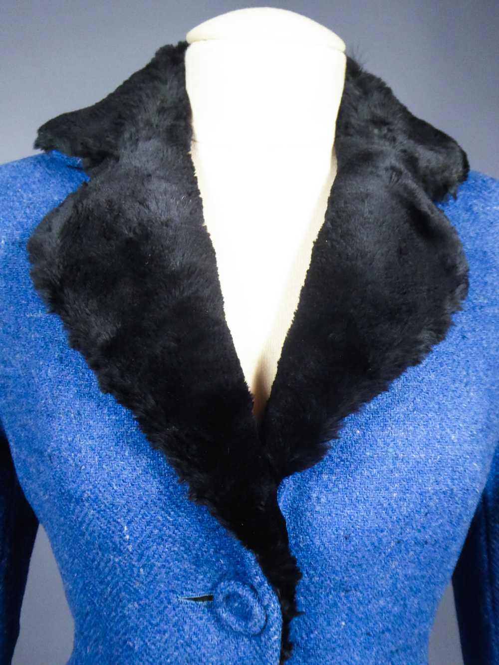 A Jacques Heim In Wool And Fur Couture Coat Circa… - image 5