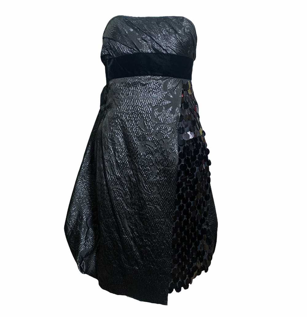 Christian Lacroix 90s dress Black Strapless Matel… - image 1