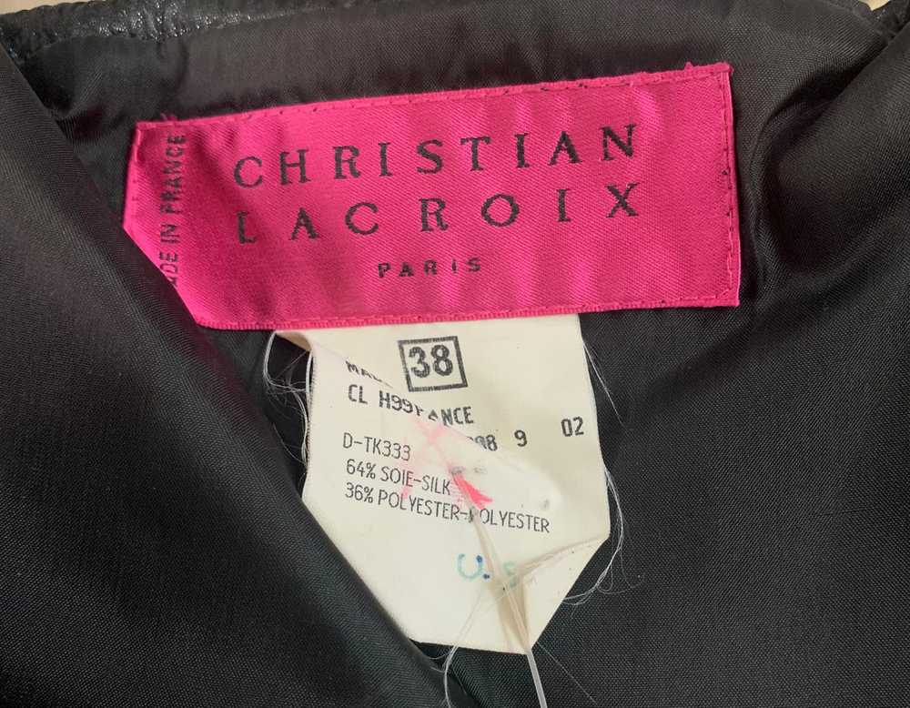 Christian Lacroix 90s dress Black Strapless Matel… - image 4
