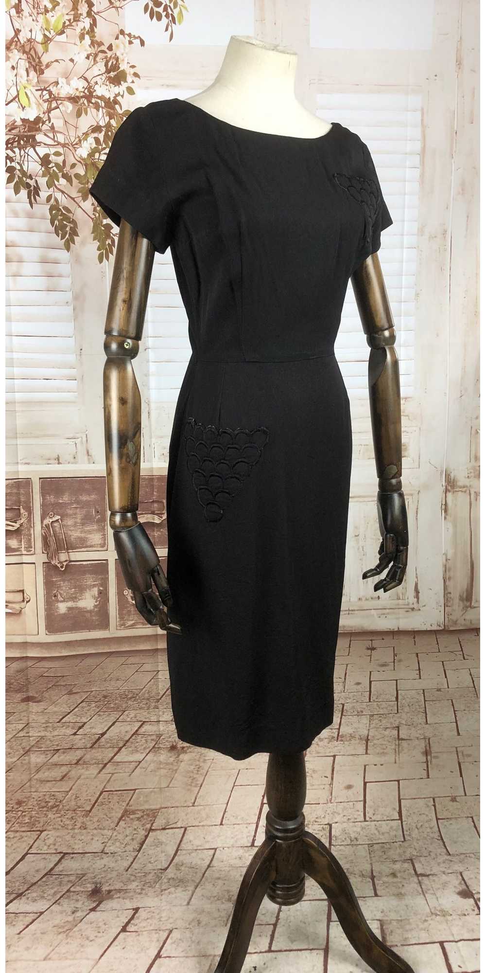 Original Late 1940s 40s Vintage Black Faille Dres… - image 2