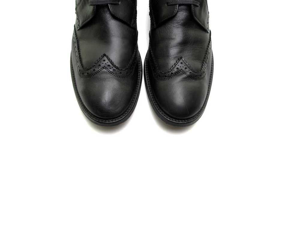 Italian leather black chelsea boots lace up boots… - image 2