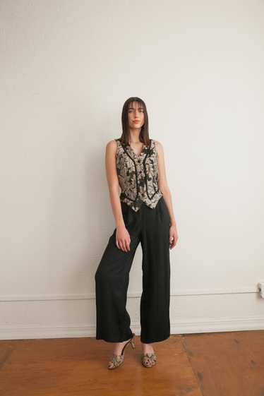 90s Brocade Vest Jumpsuit