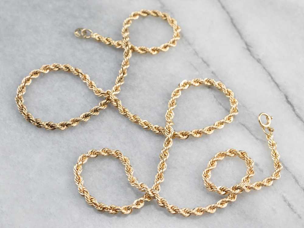 Yellow Gold Rope Twist Chain - image 2