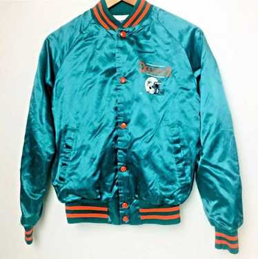 Chalk line, Jackets & Coats, Vintage Miami Dolphins Nfl Satin Bomber  Jacket Spellout Size Large Football