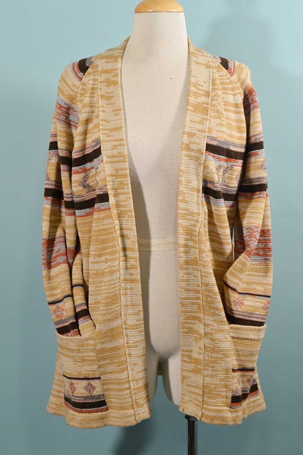 Vintage 70s Southwestern Cardigan Sweater by Duet… - image 4