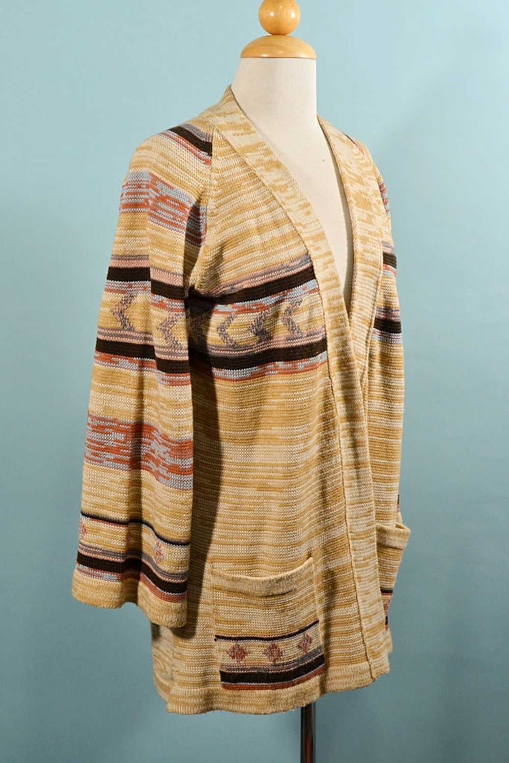 Vintage 70s Southwestern Cardigan Sweater by Duet… - image 5