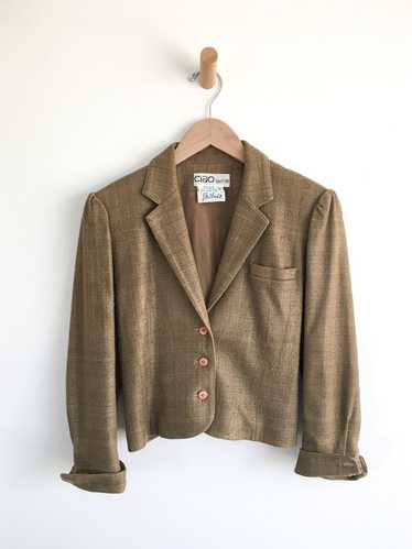 Moss Green Checkered Sweater Vest 