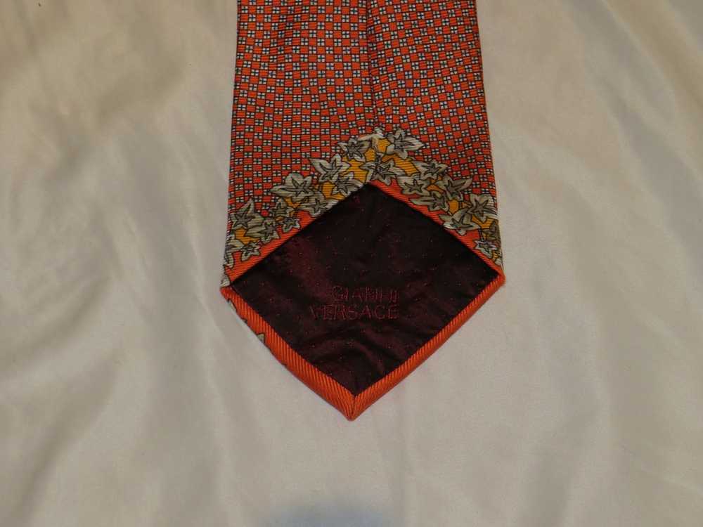 Versace Vintage Orange Baroque Silk Tie - image 6