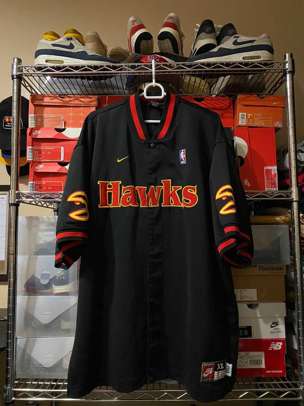 Vintage Atlanta Hawks NIKE NBA Basketball Warm up Jersey 