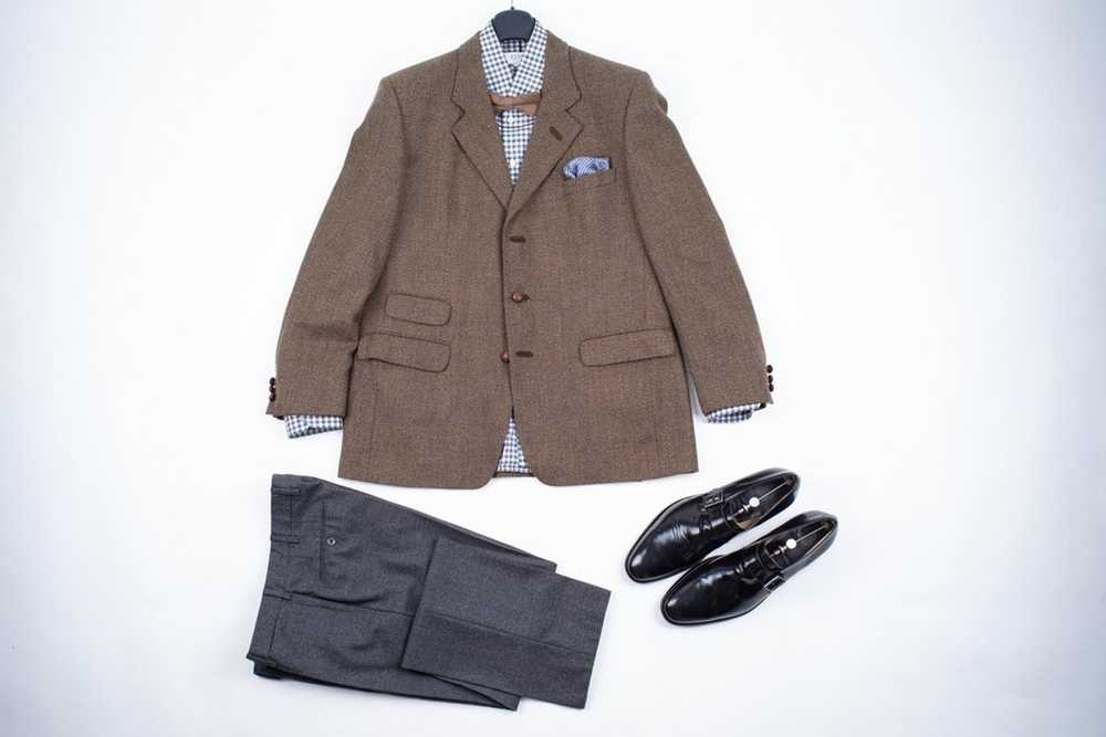 Daks London DAKS 100% Wool Men's Khaki Brown Blaz… - image 2