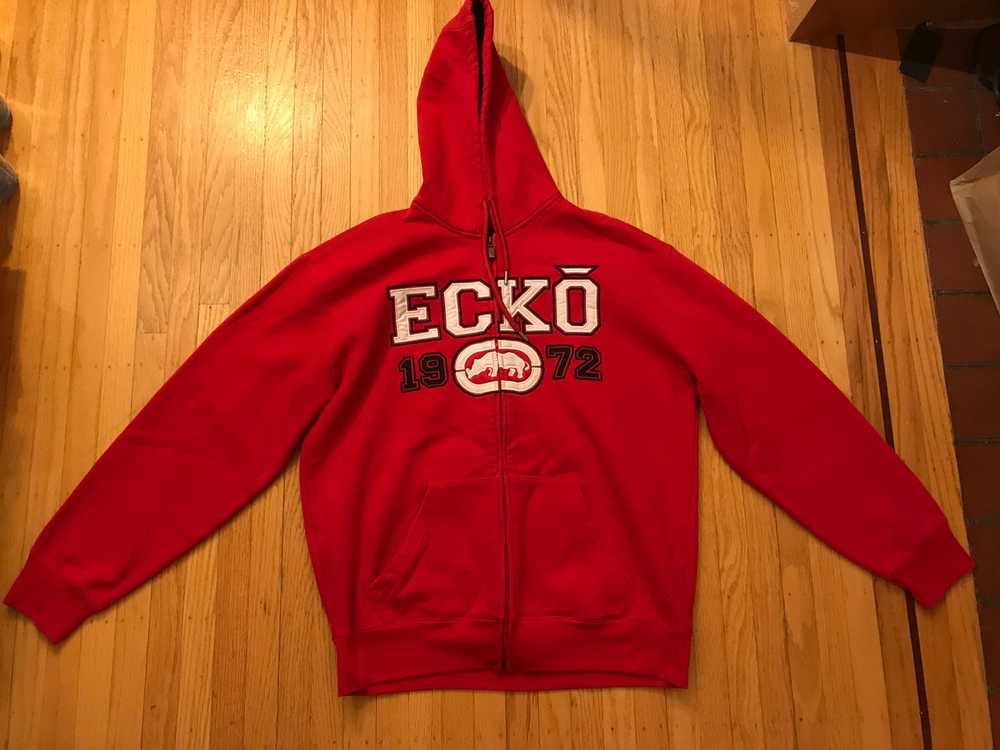 Ecko Unltd. Classic Red, Black and White Hooded S… - image 2