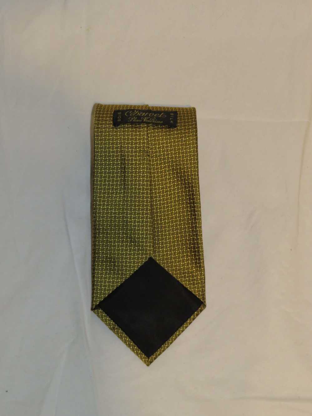 Charvet Gold Chevron Weave Classic Width Silk Tie - image 4