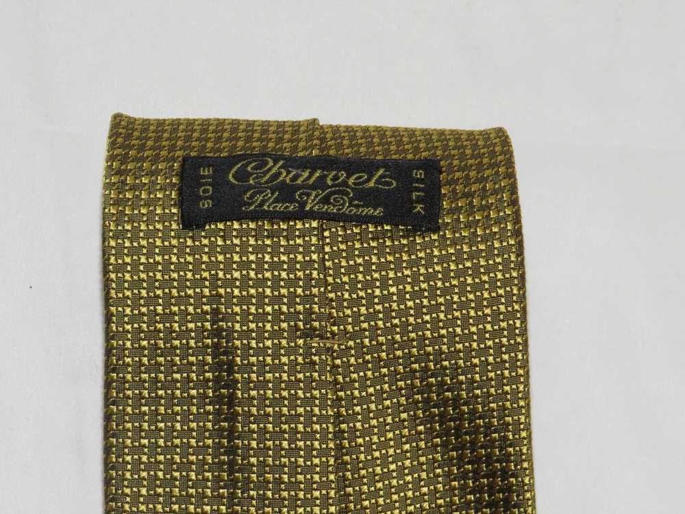 Charvet Gold Chevron Weave Classic Width Silk Tie - image 6